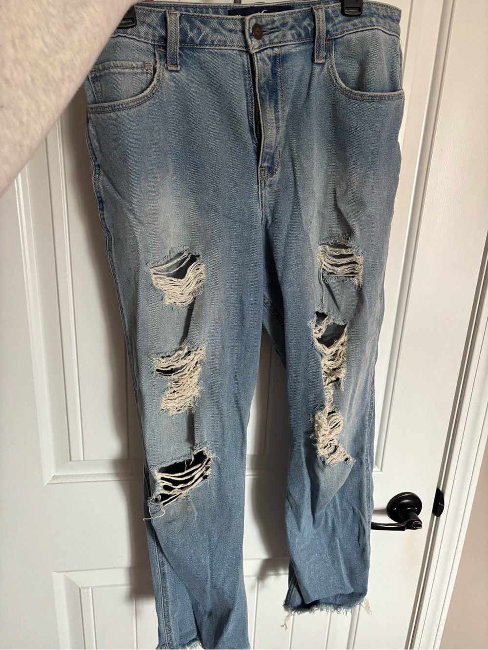 Hollister Light Blue Distressed Boyfriend Jeans